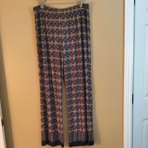 Elegant Patterned Wide Leg Women's Pants